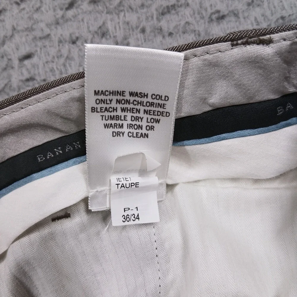 Banana‎ Republic Men's 36x34 Dress Pants Gray Flat Front Wool Blend